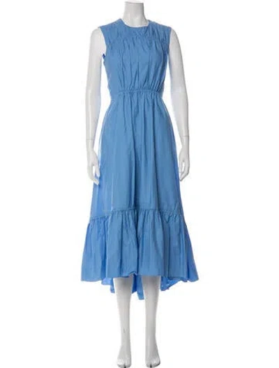 Pre-owned Roksanda Crew Neck Long Dress In Blue