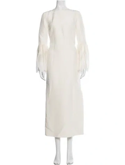 Pre-owned Roksanda Crew Neck Long Dress In Neutrals