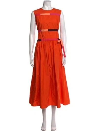 Pre-owned Roksanda Crew Neck Long Dress In Orange
