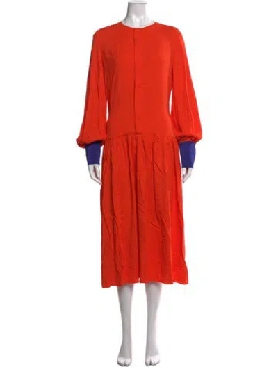 Pre-owned Roksanda Crew Neck Long Dress In Orange