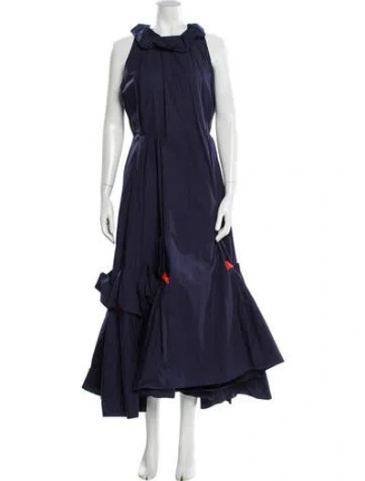 Pre-owned Roksanda Crew Neck Long Dress W/ Tags In Blue