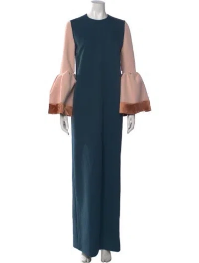 Pre-owned Roksanda Crew Neck Long Dress W/ Tags In Blue