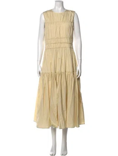 Pre-owned Roksanda Crew Neck Long Dress In Yellow