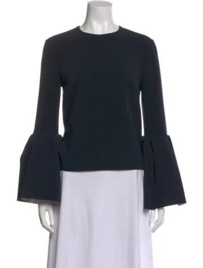Pre-owned Roksanda Crew Neck Long Sleeve Blouse In Black