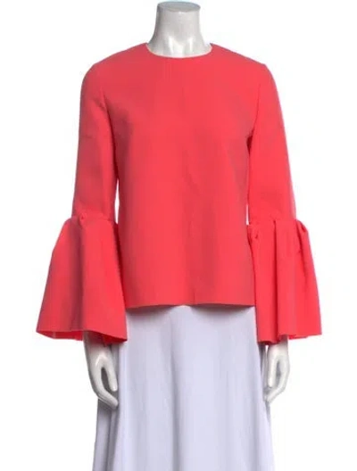 Pre-owned Roksanda Crew Neck Long Sleeve Blouse In Pink