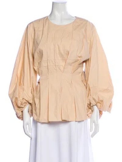 Pre-owned Roksanda Crew Neck Long Sleeve Blouse W/ Tags In Neutral