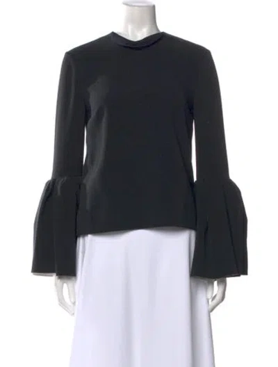 Pre-owned Roksanda Crew Neck Long Sleeve Top In Black