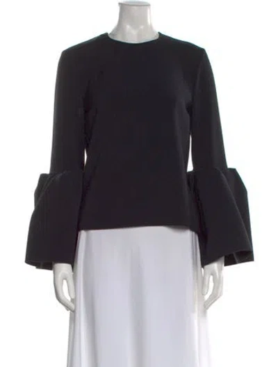 Pre-owned Roksanda Crew Neck Long Sleeve Top In Black
