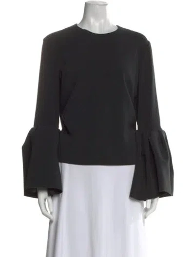 Pre-owned Roksanda Crew Neck Long Sleeve Top In Black