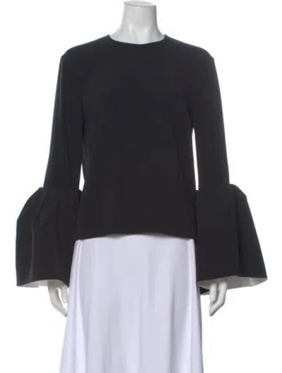 Pre-owned Roksanda Crew Neck Long Sleeve Top In Black