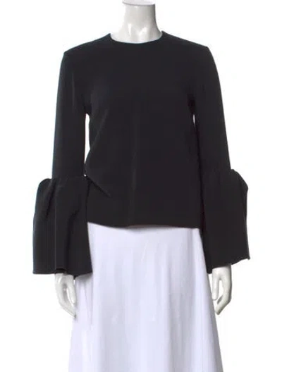 Pre-owned Roksanda Crew Neck Long Sleeve Top In Black