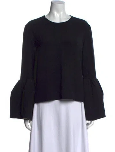 Pre-owned Roksanda Crew Neck Long Sleeve Top In Black