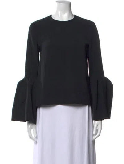 Pre-owned Roksanda Crew Neck Long Sleeve Top In Black