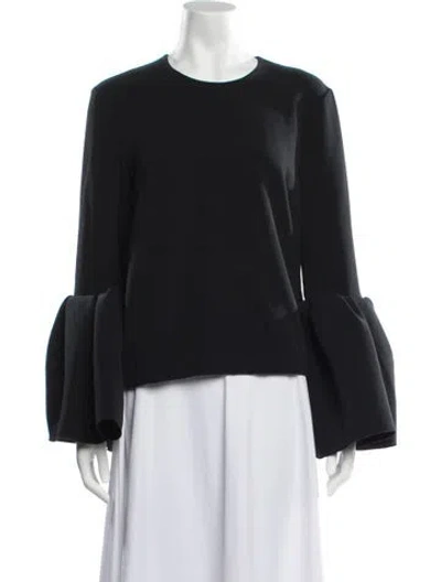 Pre-owned Roksanda Crew Neck Long Sleeve Top In Black