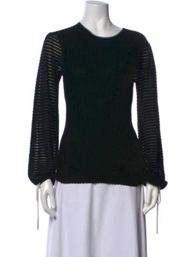 Pre-owned Roksanda Crew Neck Long Sleeve Top In Black
