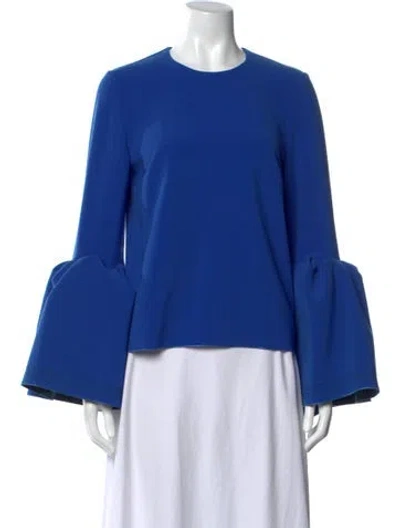 Pre-owned Roksanda Crew Neck Long Sleeve Top In Blue