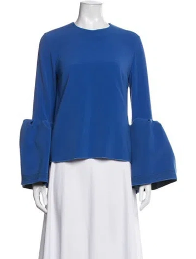 Pre-owned Roksanda Crew Neck Long Sleeve Top In Blue