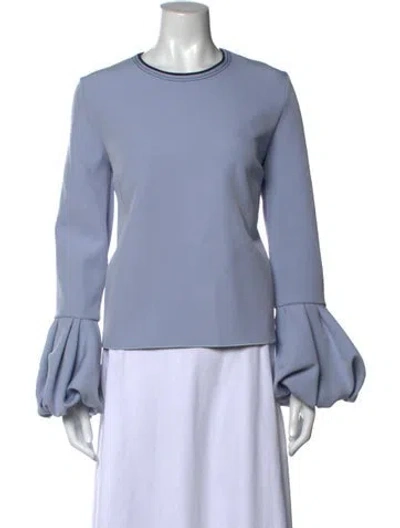 Pre-owned Roksanda Crew Neck Long Sleeve Top In Blue