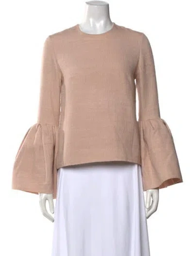 Pre-owned Roksanda Crew Neck Long Sleeve Top In Pink