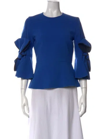 Pre-owned Roksanda Crew Neck Long Sleeve Top W/ Tags In Blue
