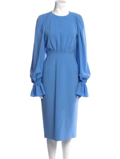 Pre-owned Roksanda Crew Neck Midi Length Dress In Blue