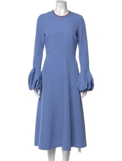 Pre-owned Roksanda Crew Neck Midi Length Dress In Blue