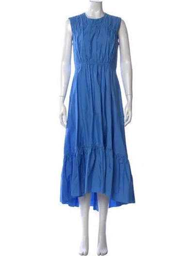Pre-owned Roksanda Crew Neck Midi Length Dress In Blue