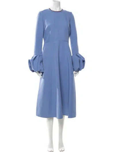 Pre-owned Roksanda Crew Neck Midi Length Dress In Blue