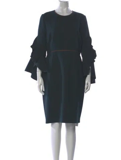 Pre-owned Roksanda Crew Neck Midi Length Dress In Green