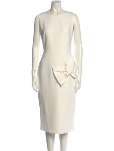 Pre-owned Roksanda Crew Neck Midi Length Dress In Neutral