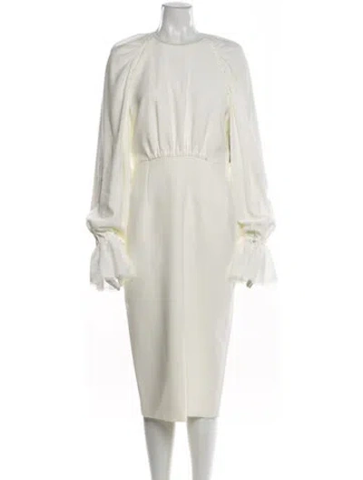 Pre-owned Roksanda Crew Neck Midi Length Dress In Neutral