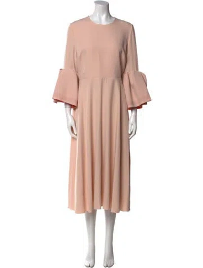 Pre-owned Roksanda Crew Neck Midi Length Dress In Pink
