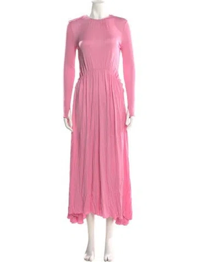 Pre-owned Roksanda Crew Neck Midi Length Dress In Pink