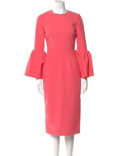 Pre-owned Roksanda Crew Neck Midi Length Dress In Pink