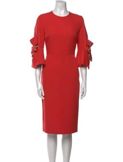 Pre-owned Roksanda Crew Neck Midi Length Dress In Pink