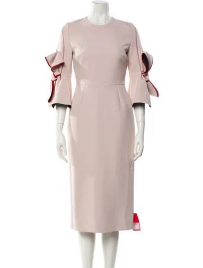 Pre-owned Roksanda Crew Neck Midi Length Dress In Pink