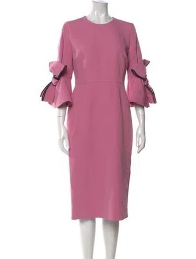 Pre-owned Roksanda Crew Neck Midi Length Dress In Pink