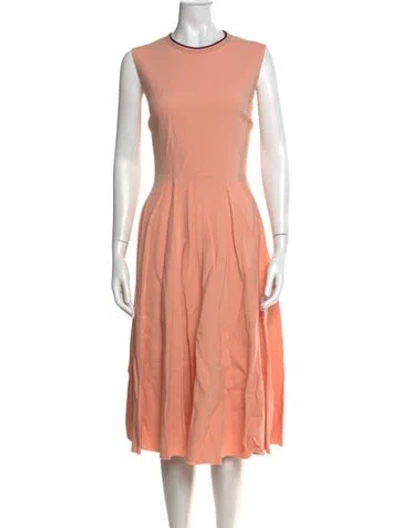 Pre-owned Roksanda Crew Neck Midi Length Dress In Pink
