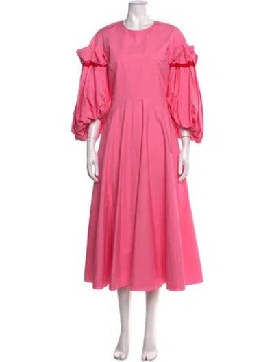Pre-owned Roksanda Crew Neck Midi Length Dress In Pink