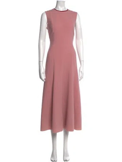 Pre-owned Roksanda Crew Neck Midi Length Dress In Pink