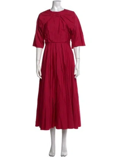 Pre-owned Roksanda Crew Neck Midi Length Dress In Pink