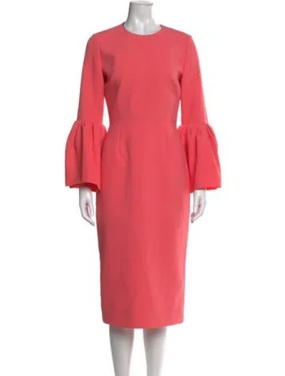 Pre-owned Roksanda Crew Neck Midi Length Dress In Pink