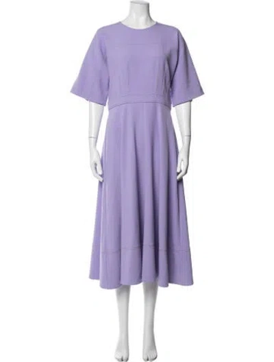 Pre-owned Roksanda Crew Neck Midi Length Dress In Purple