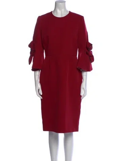 Pre-owned Roksanda Crew Neck Midi Length Dress In Red