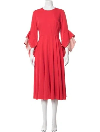 Pre-owned Roksanda Crew Neck Midi Length Dress In Red
