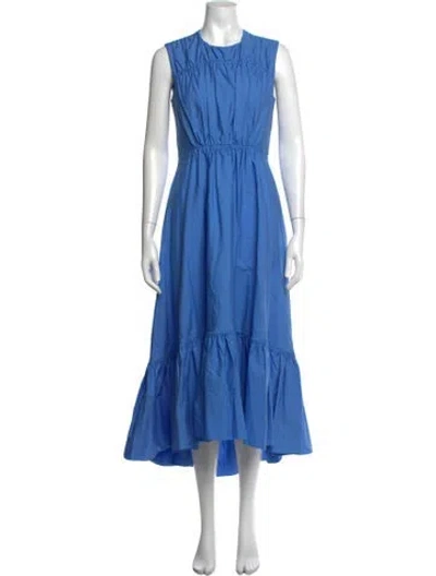Pre-owned Roksanda Crew Neck Midi Length Dress W/ Tags In Blue