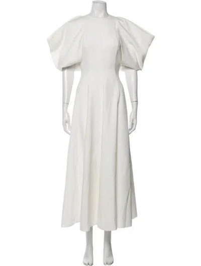 Pre-owned Roksanda Crew Neck Midi Length Dress In White