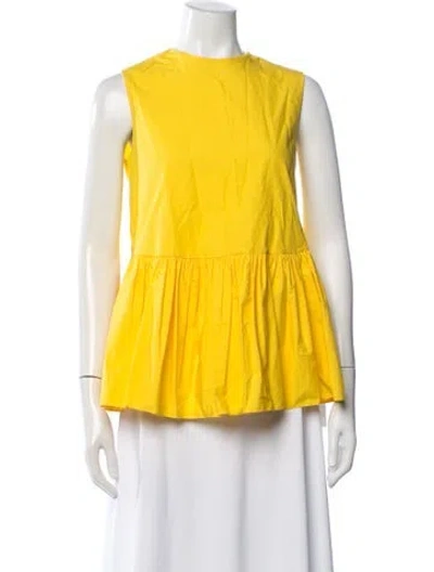 Pre-owned Roksanda Crew Neck Midi Length Dress In Yellow