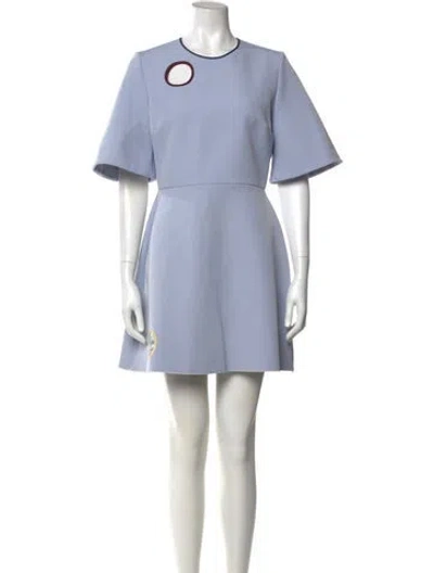 Pre-owned Roksanda Crew Neck Mini Dress In Blue