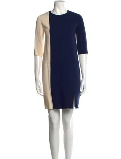 Pre-owned Roksanda Crew Neck Mini Dress In Blue